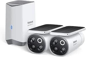 CAMERA IP Exterior Baseus S1 Pro, 3K, 2560x1440, kit 2 camere+statie+panou solar+acumulator integrat, unghi pana la 120 grade, IP67, dist. IR 30 m, tip lentila fixa 3 mm, 3 Mpx, wireless + RJ-45, slot SD card, "S0TX002131"
