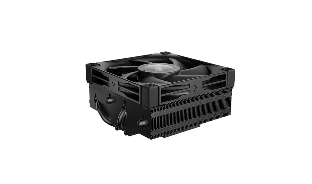 COOLER DeepCool "AN400 BK" skt. Intel si AMD, racire cu aer, vent. 92mm, 500 - 2950 RPM, 4 heatpipies, inaltime 52.5mm, iluminare LED alb,"R-AN400-BKWNMN-G" — miniatură