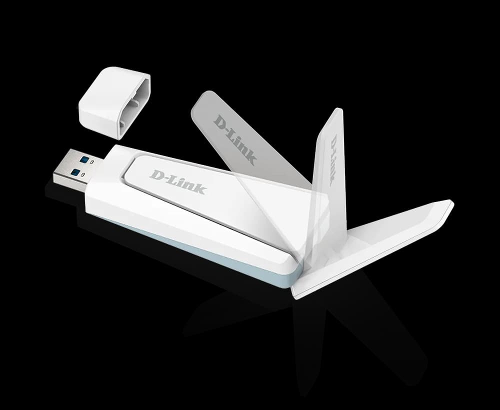 ADAPTOR RETEA D-LINK AX1800 Wi-Fi 6, extern wireless 2.4 GHz | 5 GHz, USB 3.0, port, 1800 Mbps, 1 x antena externa, "AX18U" — miniatură