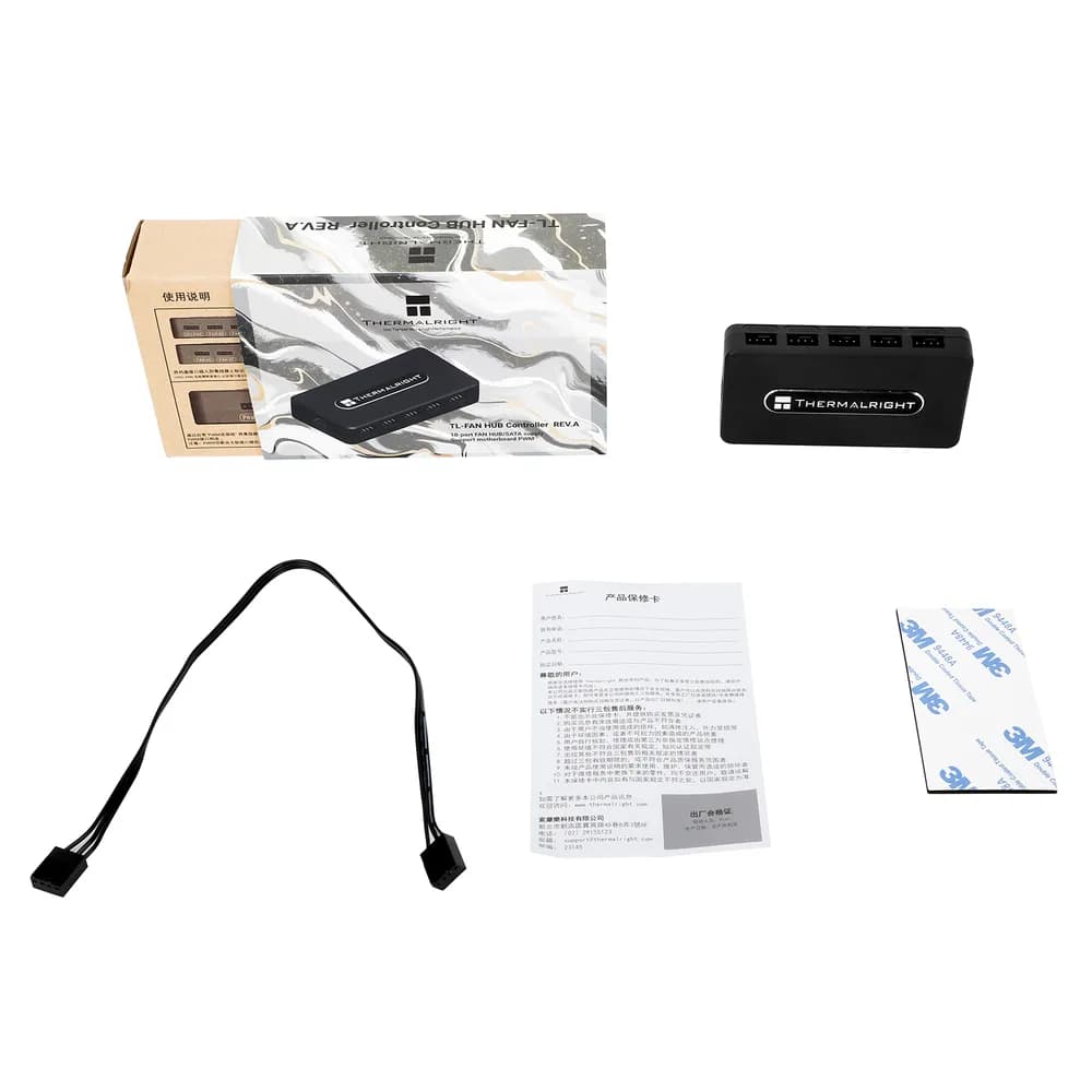 Fan HUB Controller Thermalright, PWM, 10 port , negru, "FAN-HUB-Controller REV.A" — miniatură