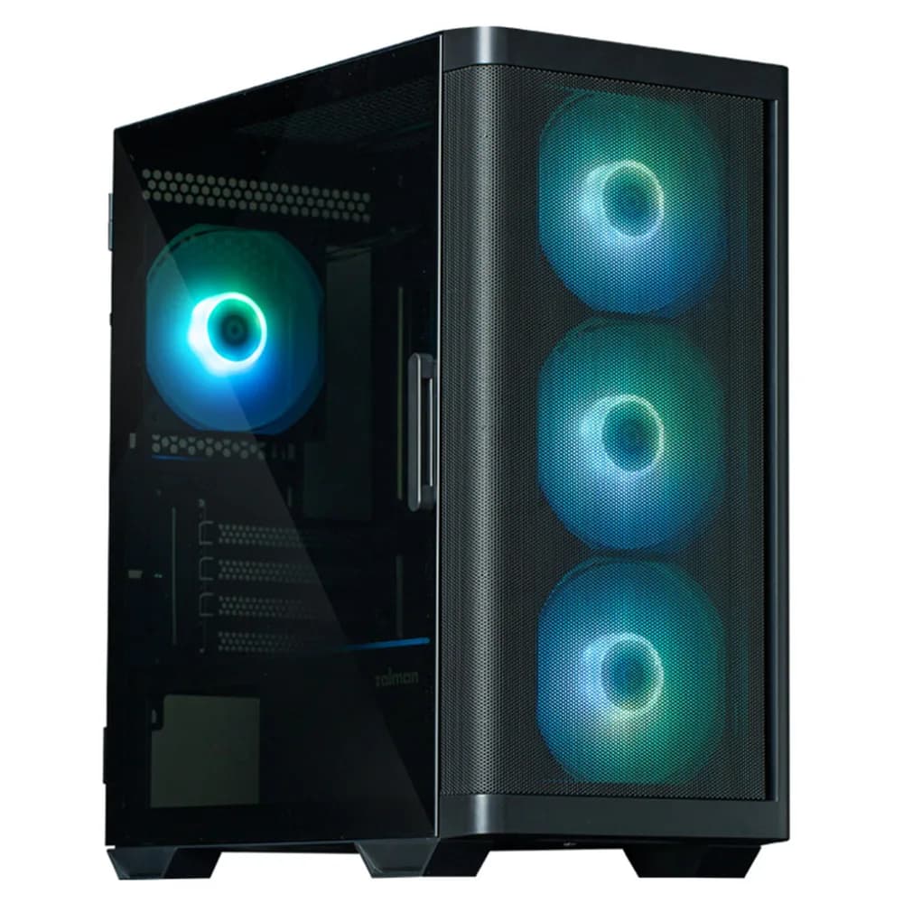 CARCASA Zalman "M4", mini tower, gaming, fara sursa, suporta 8xfan, 6xfan inclus, PSU shroud, USB 3.1 gen1 x 2, USB 2.0 x 1, audio+mic, negru, "M4 Black" — miniatură