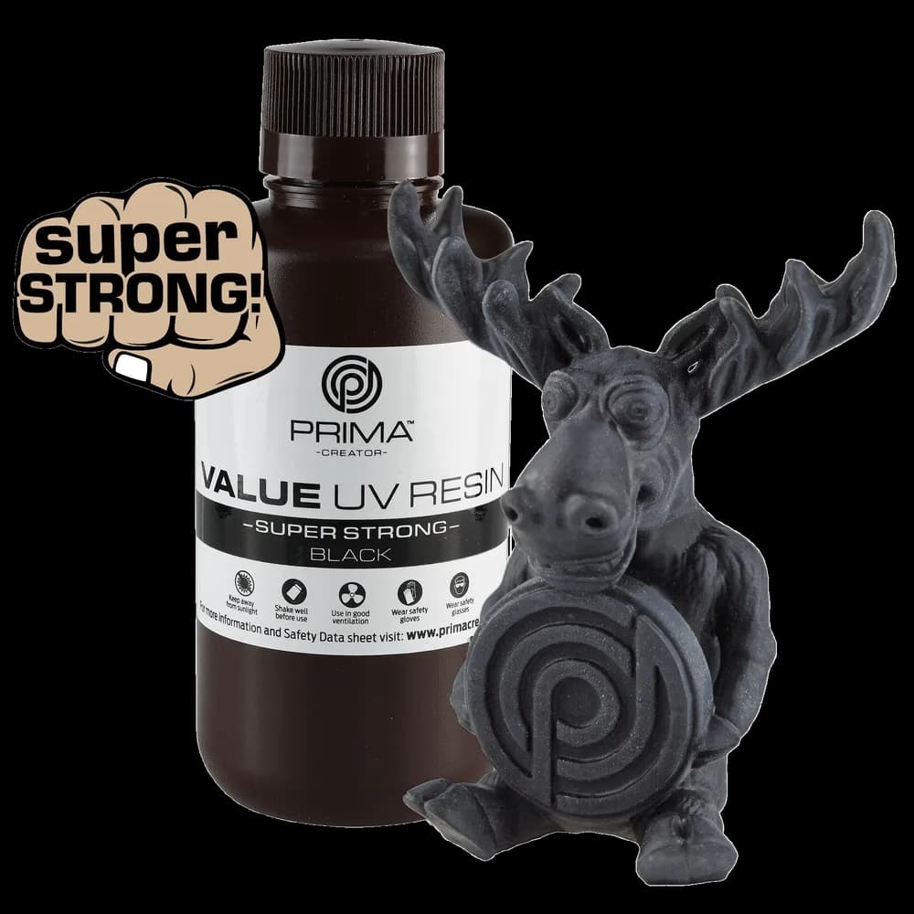 Rășină 3D PrimaCreator Super Strong UV – 500 g – Black
