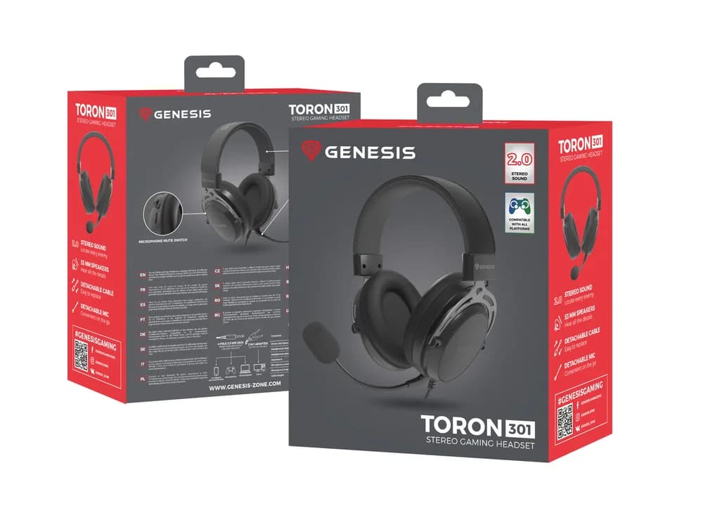Casti Gaming Head-band GENESIS Toron 301, Wired, Negru — miniatură