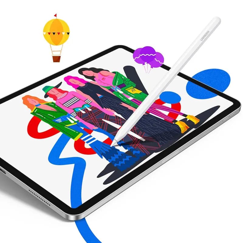 TOUCH PEN Ugreen, indicator LED, baterie li-ion, incarcare magnetica wireless, compatibil Ipad, alb "15910" - - 6941876219100 — miniatură