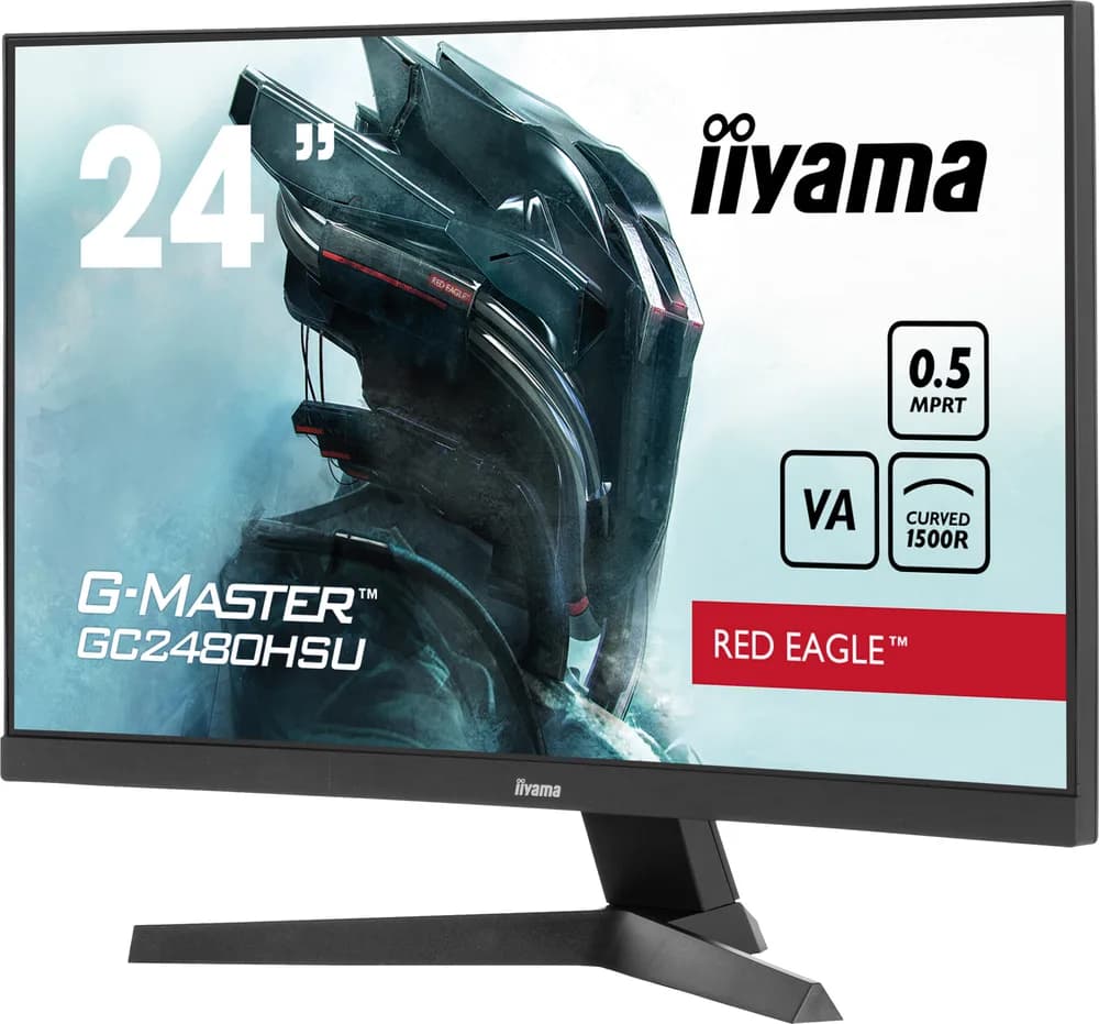 IIYAMA Monitor LED GC2480HSU-B1 23.6" VA Curved 1920 x 1080 180Hz 300 cd/m 3000:1 HDMI DP USB HUB Tilt "GC2480HSU-B1" — miniatură