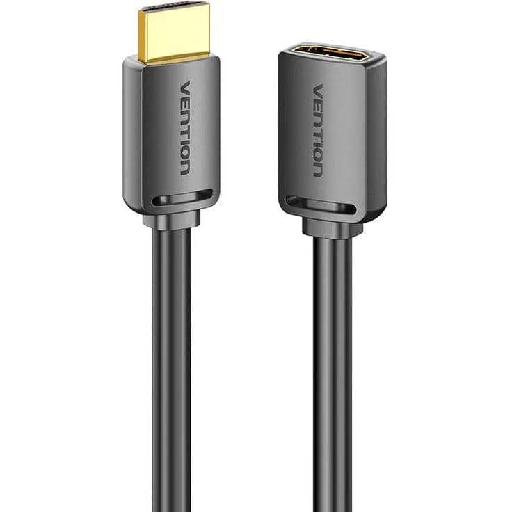 Cablu video Vention, HDMI(T) la HDMI(M), 1.5m, rezolutie maxima 4K la 60Hz, conectori auriti, cupru, invelis PVC, negru, "AHCBG" - 6922794766860 — miniatură