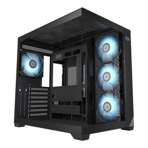 CARCASA PCCooler "C3 T700 ARGB", middle tower, gaming, fara sursa, suporta 10xfan, 4xfan inclus, USB Type-C x 1, USB 3.0 x 1, USB 2.0 x 1, audio+mic, 7 sloturi expansiune, negru, "C3 T700 ARGB BK" — miniatură