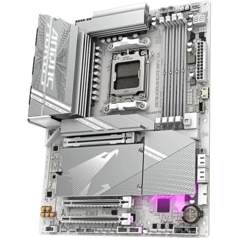 Placa de baza Gigabyte X870 AORUS ELITE WIFI7 ICE, Socket AM5, DDR5, ATX — miniatură