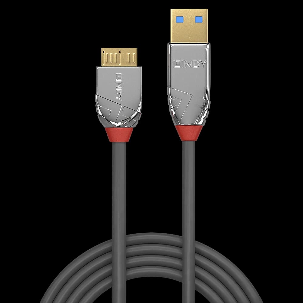 Cablu Lindy 0.5m USB 3.2 Type A to Micro-B, latime de banda 5Gbps, Cromo line — miniatură