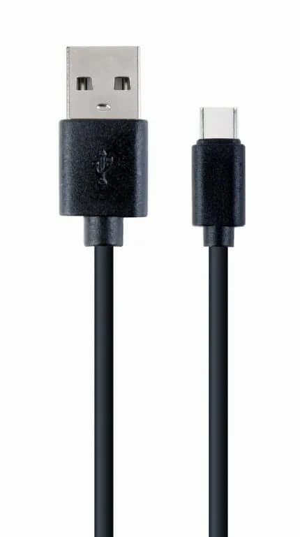 CABLU alimentare si date GEMBIRD, pt. smartphone, USB 2.0 (T) la USB 2.0 Type-C (T), 1m, negru, "CC-USB2-AMCM-1M" — miniatură