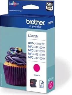 Cartus Cerneala Original Brother Magenta, LC123M, pentru DCP-J4110| MFC-J4410|J4510|J4610|J4710|J6520|J6920, 600, "LC123M"