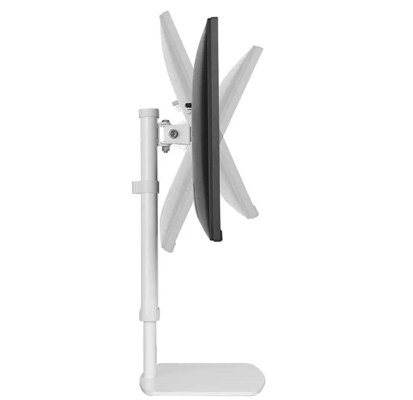 Suport dublu monitor de birou Neomounts FPMA-D890WHITE; pentru display- uri cu diagonale 10"-30", sistem de prindere VESA 75x75~100x100, greutate maxima suportata 6kg, full motion, tilt +80°, swivel 60°, rotate 180°; inaltime reglabila manual 360-540mm; culoare negru. — miniatură