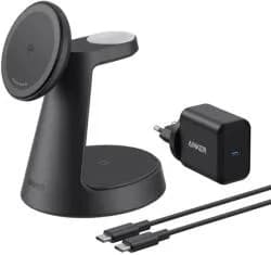 Statie incarcare wireless 3in1 Anker, MagSafe, telefon, ceas, casti, 1 x USB-C incarcare, negru, "B25M4G11" - 0194644206765