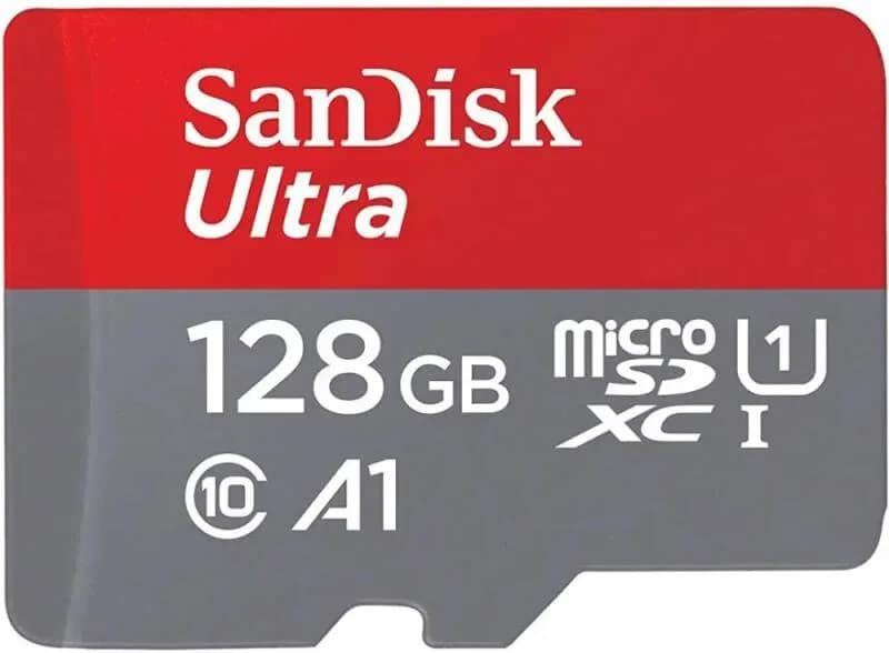 Card de Memorie MicroSDXC SanDisk Ultra, 128GB, Clasa 10, R/W speed: up to 100MB/s/, 90MB/s, include adaptor SD (pentru telefon)