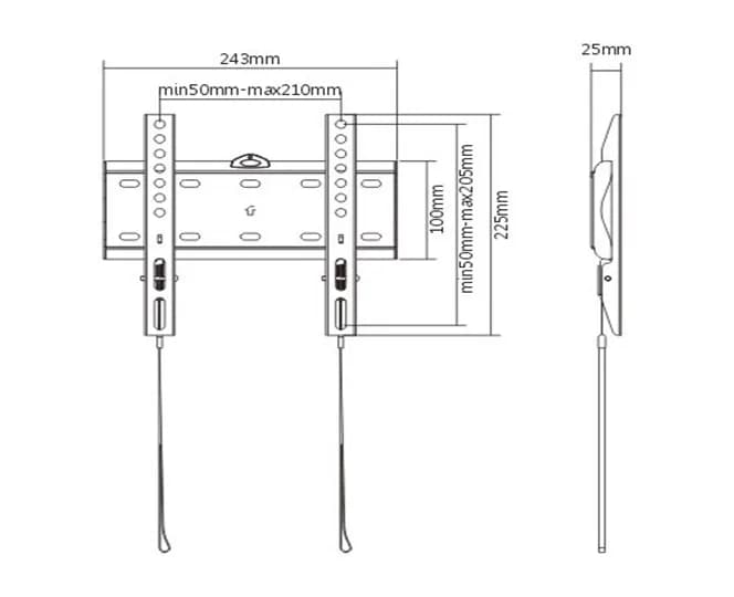 SUPORT de perete GEMBIRD, pt 1 TV/monitor, diag. max 23" - 42", fix, max 30 kg, "WM-42F-01" — miniatură