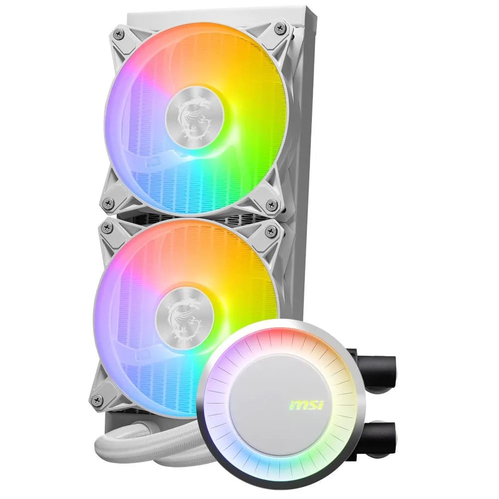Cooler Procesor MSI MAG CORELIQUID E240 ALB, Lichid, 12 cm, 2 ventilatoare, aRGB — miniatură