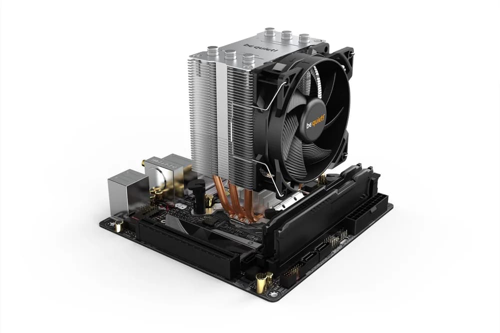 COOLER be quiet "Pure Rock Slim 2",racire aer, Ø6 mm×3 pcs heatpipe, skt. Intel LGA 1700/1200/115x AMD AM5/AM4, fan 92mm, 2000 rpm, conectare 4-pin PWM, LED, "BK030" — miniatură