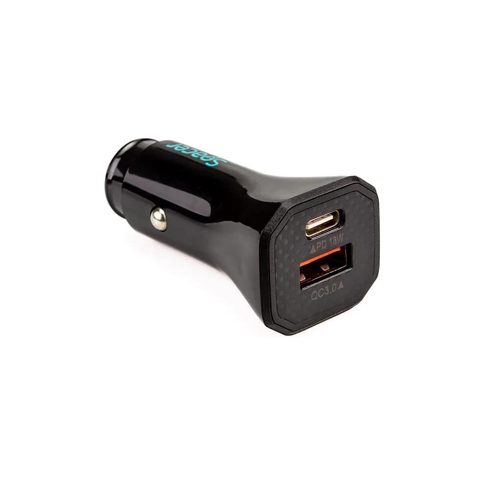 Incarcator Auto Spacer SPCC-DUO-03, 12W, 2 porturi, Negru — miniatură