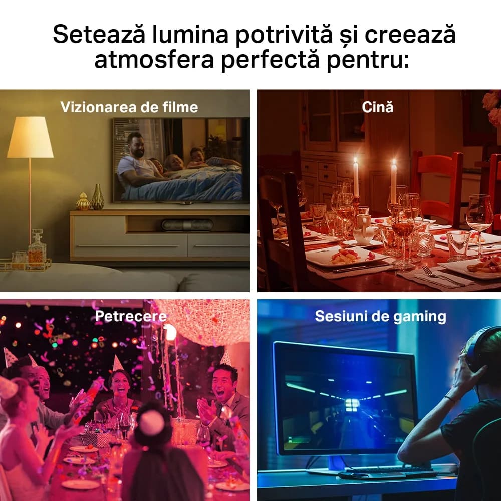 BEC LED wireless TP-LINK, 800lm, 8.7W, E27, intensitate reglabila, ctl prin smartph.cu apl.Tapo, ajustare auto a luminii in fct. de mom zilei-diferite culori "Tapo L530E" — miniatură