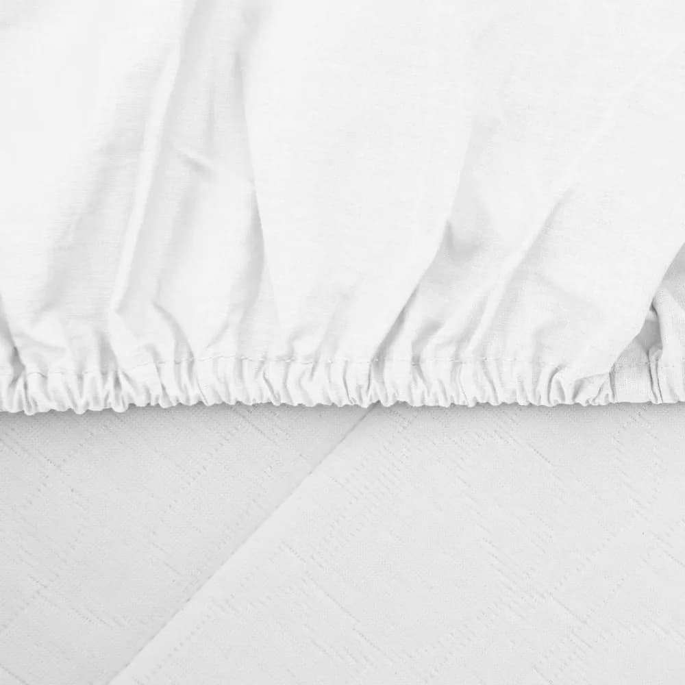 CEARCEAF PAT CU ELASTIC 140X200 CM ALB — miniatură