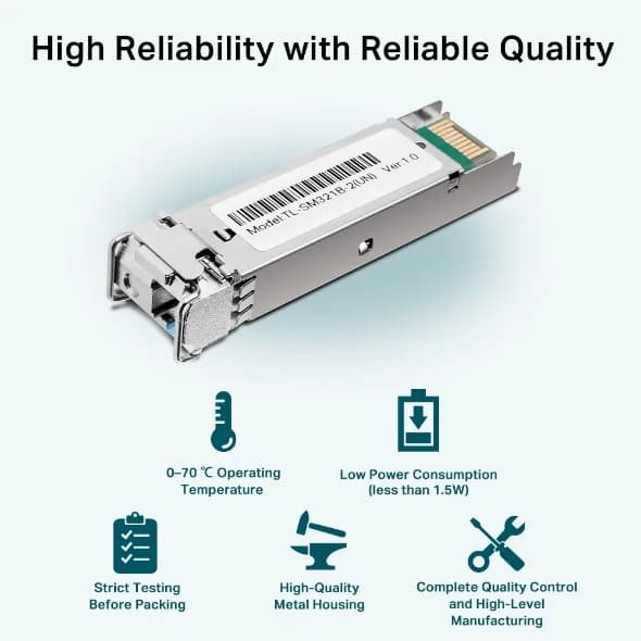 MODUL SFP TP-LINK Single-mode, conector LC, 1000Base-BX WDM Bi-Directional, TX:1310nm/RX:1550nm, pana la 2km "SM321B-2" — miniatură