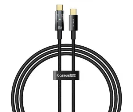 CABLU alimentare si date Baseus Explorer, Fast Charging Data Cable pt. smartphone, USB Type-C la USB Type-C 100W, oprire automata incarcare, braided, 2m, negru "P10319704111-00" - 6932172660604