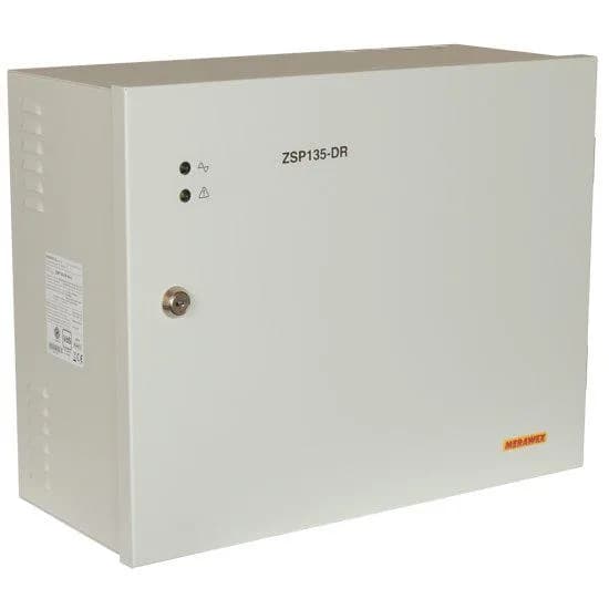 Sursa de alimentare pentru sisteme de detectie incendiu 24V/3-5A in cutie metalica Merawex ZSP135-DR-5A-3, loc pentru 2 acumulatori 40Ah/12V, Tensiune de intrare: 230 V +10% -15%, eficienta ridicata sub sarcina si consum redus, comunicare RS-232 / RS-485, rata scazuta de esec (0,5% in trei ani)