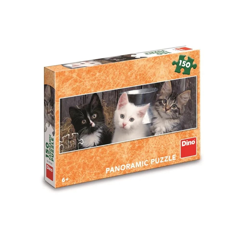 Puzzle 150 piese, panoramic, Pisicute - DINO TOYS — miniatură