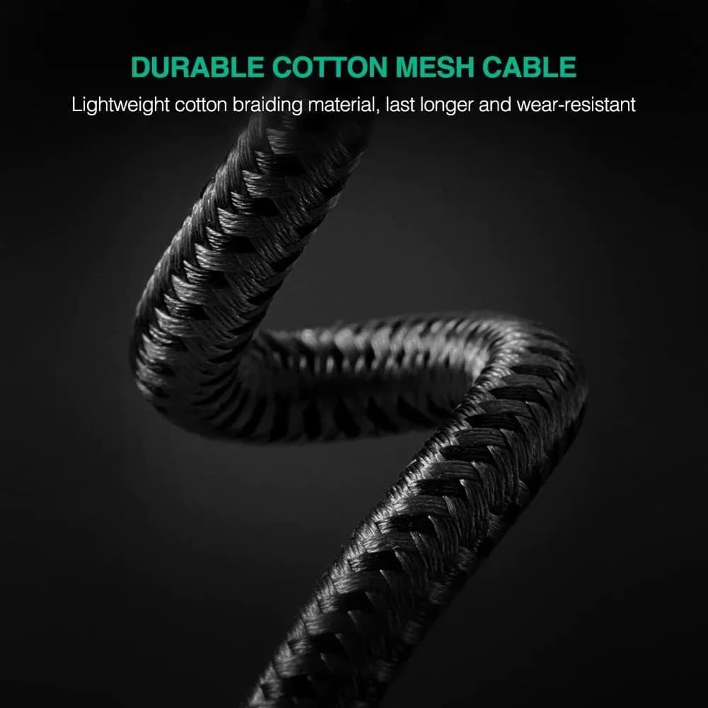 CABLU audio Ugreen, "AV112" stereo (3.5 mm jack T/T), conectori auriti, 2m, braided, albastru "10687" - 6957303816873 — miniatură