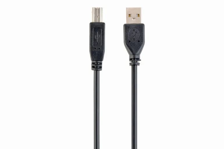CABLU USB GEMBIRD pt. imprimanta, USB 2.0 (T) la USB 2.0 Type-B (T), 1m, conectori auriti, black, "CCP-USB2-AMBM-1M"