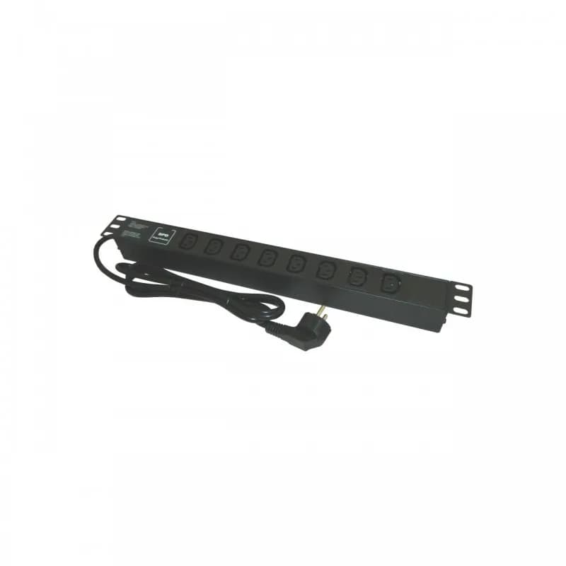 Bara alimentare aluminiu / PDU, 19 inch, 8 prize C13, protectie la supratensiune, 16A, 3500W, 3x1.5, 2m - EMTEX "PDU8C13P"