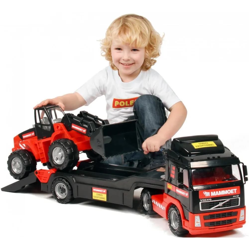 Camion+buldozer - Mammoet, 89x19x25 cm, Polesie — miniatură
