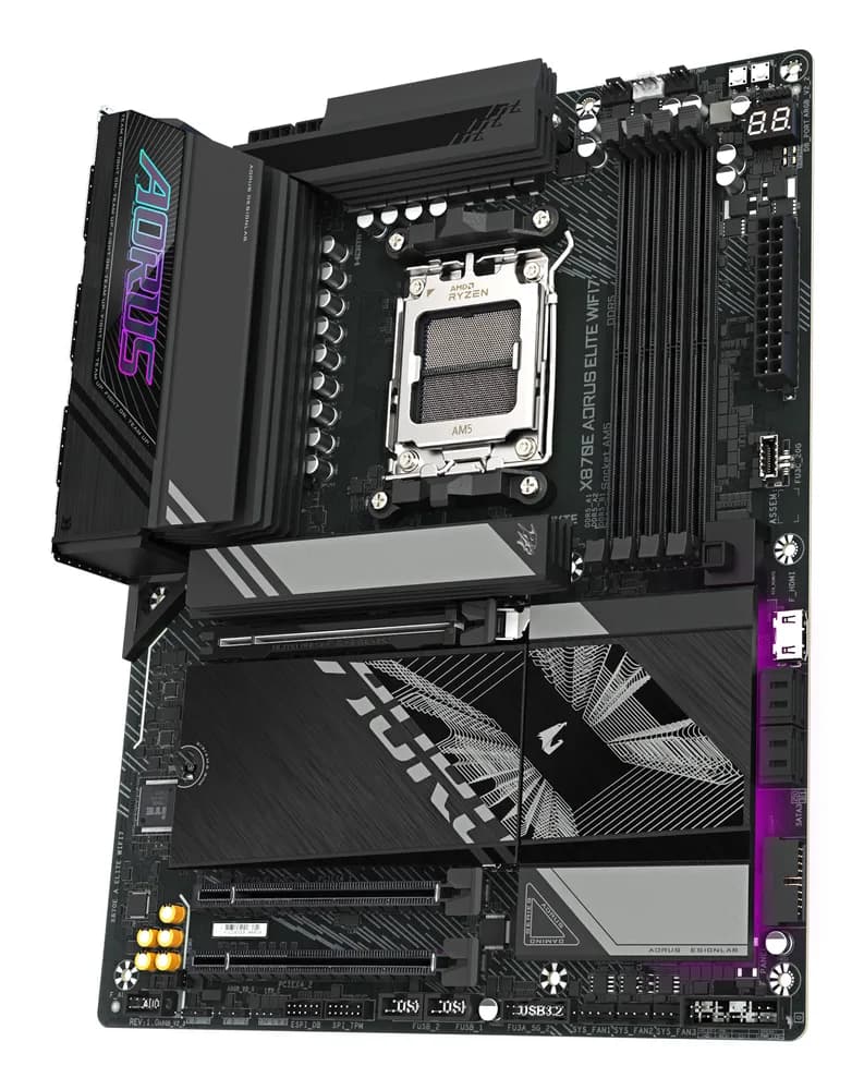 Placa de baza X870E AORUS ELITE WIFI7, AMD X870E, Socket AM5, ATX "X870E AORUS ELITE WIFI7" — miniatură