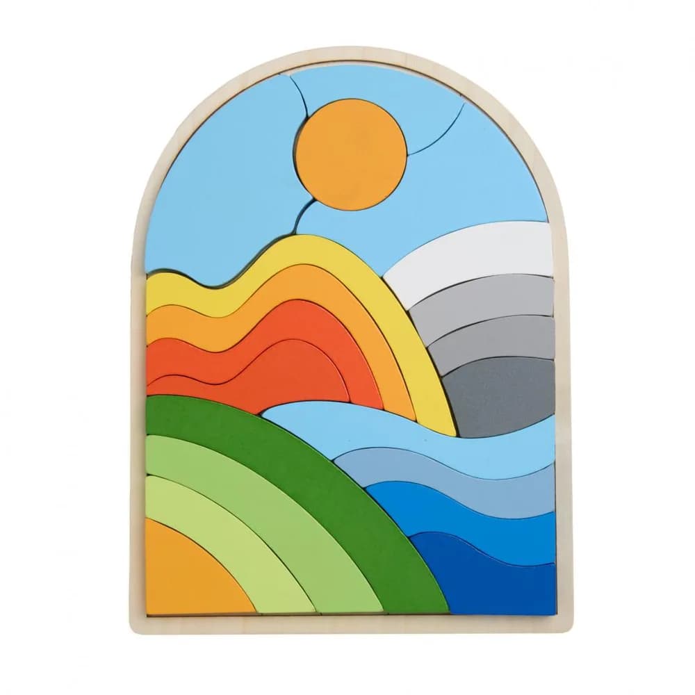 PUZZLE CURCUBEU DIN LEMN, 21 DE PIESE, MOMKI — miniatură