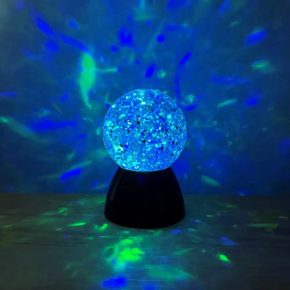 Glob senzorial luminos cu apa si sclipici — miniatură