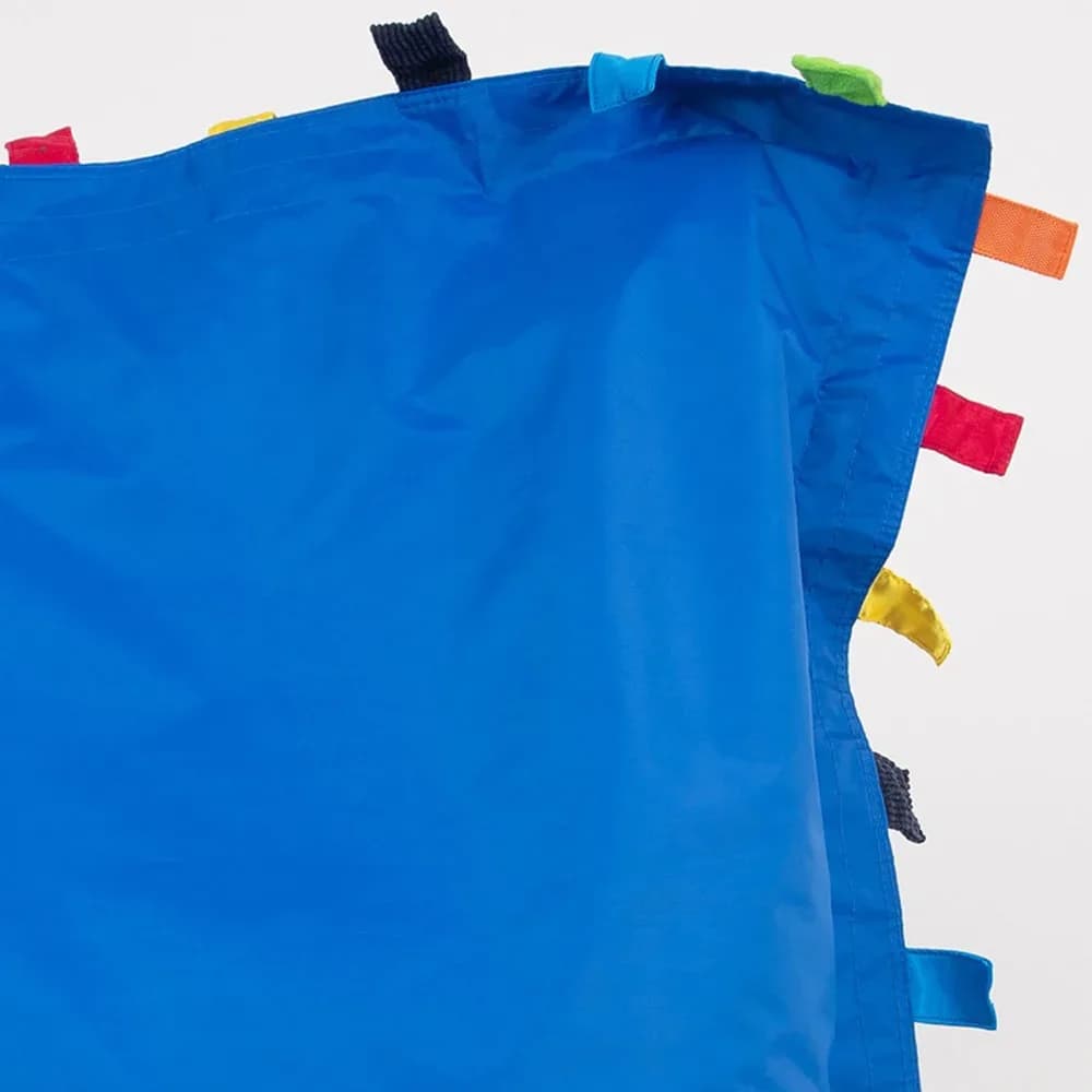 Pernă de podea puf senzorială cu etichete tactile, albastră – 100cm x 125cm — miniatură