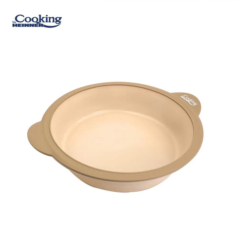 TAVA ROTUNDA DIN SILICON CU INEL METALIC 30.5x25.5x7 CM, NUVA