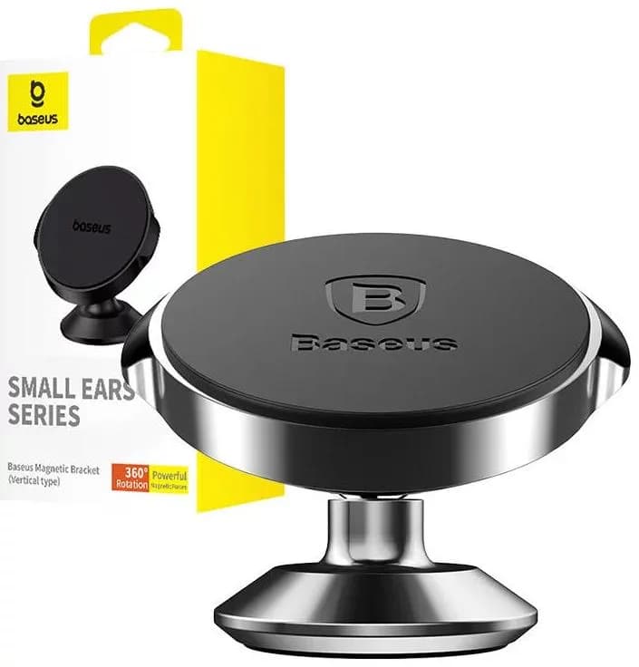 SUPORT AUTO Baseus Small Ears pt. SmartPhone, magnetic, fixare bord prin lipire, unghi reglabil, negru "C40141403113-00" - 6932172634896 — miniatură