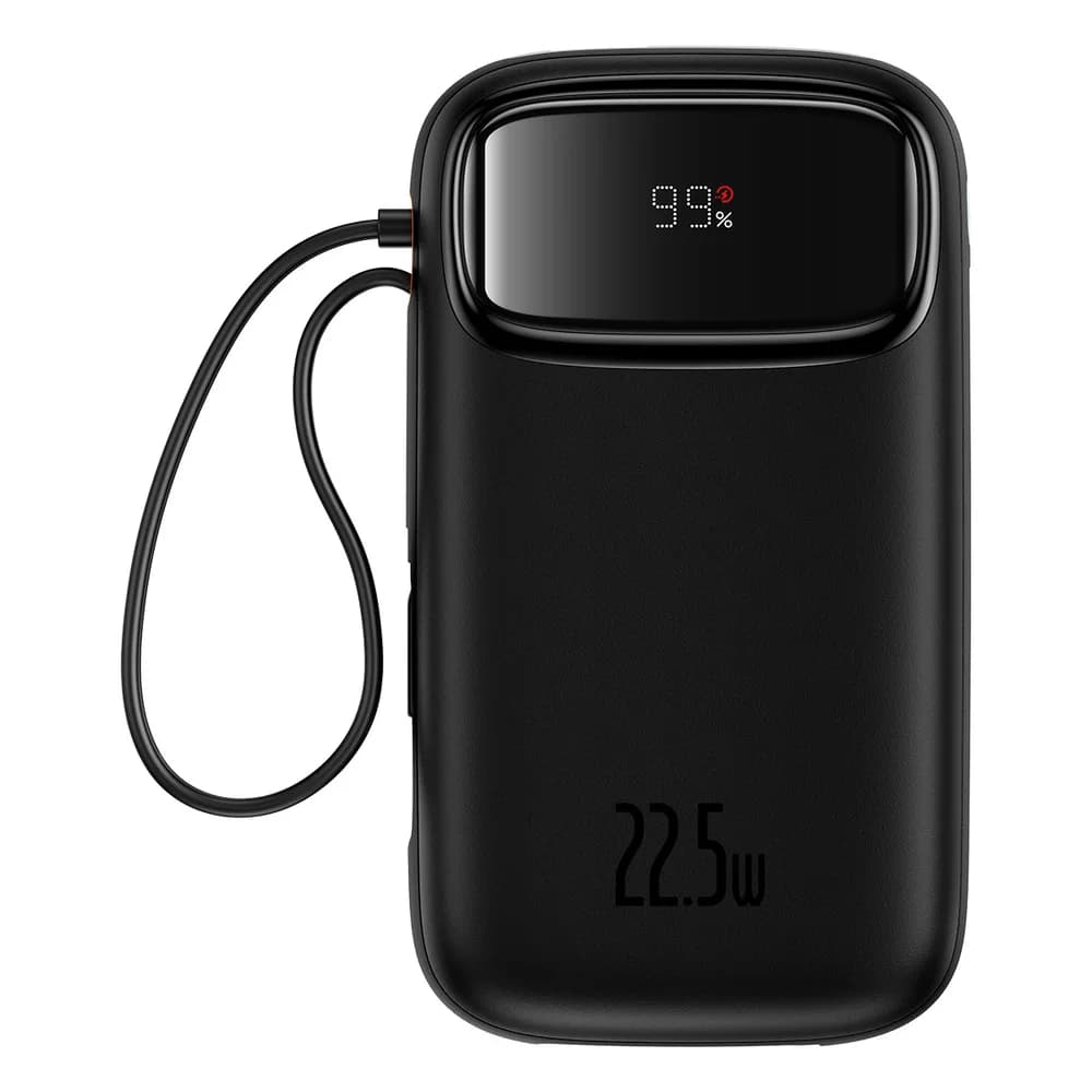 POWER BANK Baseus EnerFill FC31, 20000mAh, 22.5W, display, 1 x USB, cablu integrat USB Type-C si Iphone Lightning, negru, "P10082107123-00" - 6932172691196