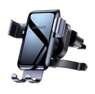 SUPORT AUTO Ugreen pt. SmartPhone, "LP274" fixare grila ventilatie rotunda, negru "30401" - 6957303834013