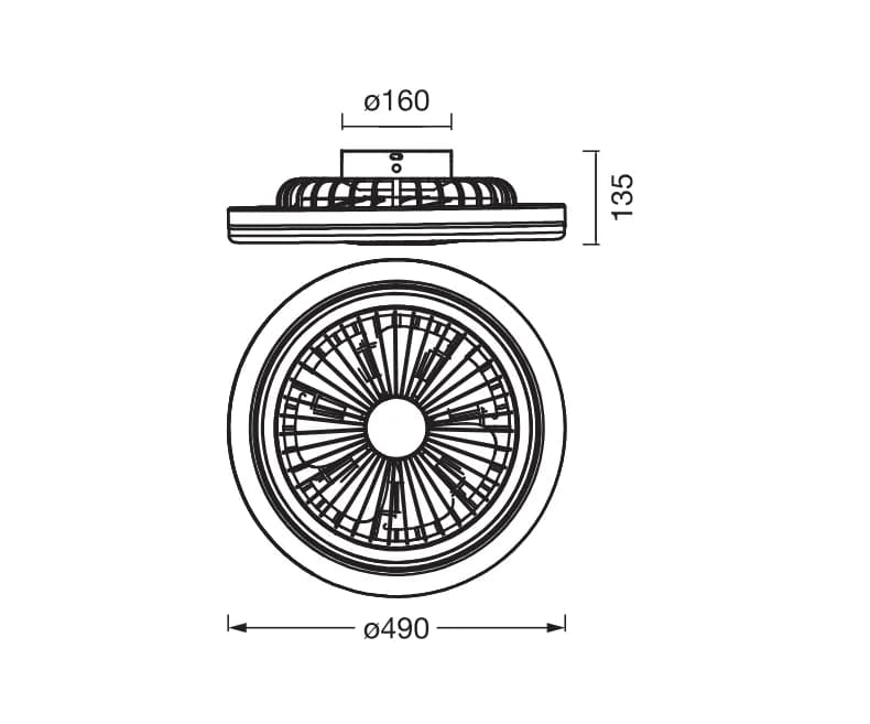 Plafoniera LED CCT cu ventilator Osram Solano cu Telecomanda, 43W, 2100lm, lumina alba (3000-4000-6500K), dimabila, IP20, max 1168 m³/h, timer 1h-4h-8h, Alb — miniatură