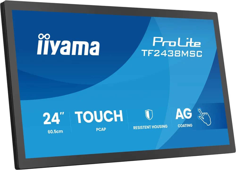 IIYAMA Monitor LED TF2438MSC-B2 24" DeepContrast PCAP 10-point Open Frame touchscreen monitor with robust metal housing for demanding environments "TF2438MSC-B2" — miniatură