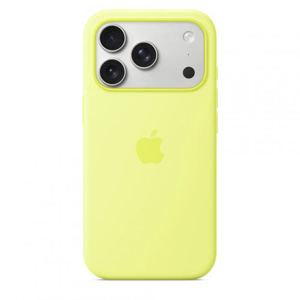 iPhone 17 Pro Silicone Case with MagSafe - Neon Yellow — miniatură