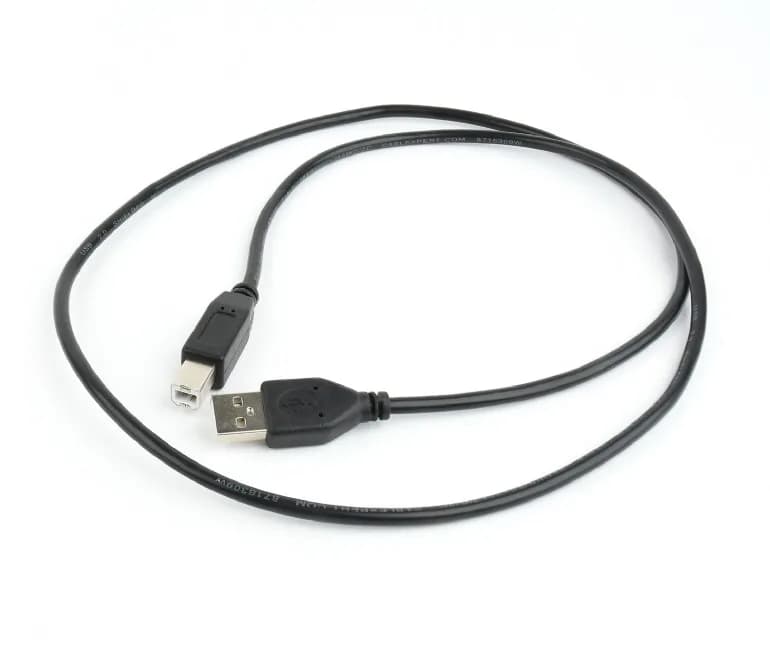 CABLU USB GEMBIRD pt. imprimanta, USB 2.0 (T) la USB 2.0 Type-B (T), 1m, conectori auriti, black, "CCP-USB2-AMBM-1M" — miniatură