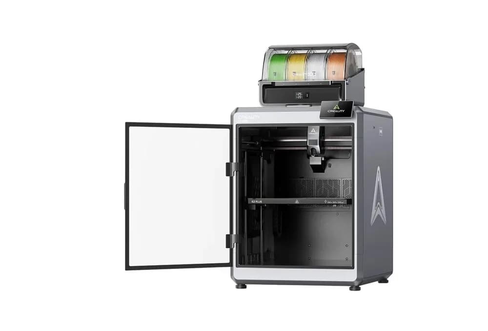 Imprimanta 3D CREALITY K2 PLUS COMBO, Tehnologie FDM, Volum printare: 350*350* 350mm, Dimensiuni imprimanta: 495*515*640mm, Greutate: 35Kg, Viteza printare: 600mm/s max, Acuratete: 100mm±0.1mm, Inaltime strat: 0.05-0.3mm, Extruder: Dual-gear direct drive, Diametru filament compatibil: 1.75mm — miniatură