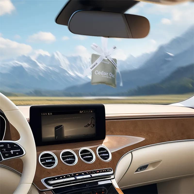ODORIZANT AUTO Baseus Margaret Series, Cedar Oud, dimensiune 70*70mm, gri "C20362400832-00" - 6932172643133 — miniatură