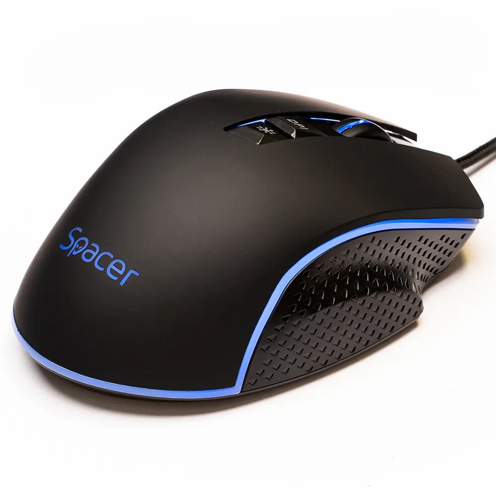 MOUSE Spacer - gaming, gaming, cu fir, USB, optic, 8.000 DPI, butoane/scroll 7/1, iluminare RGB, negru, "SPGM-PULSAR-SPEED" — miniatură