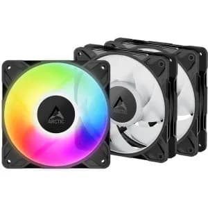 Set 3 ventilatoare Arctic "P12 Pro A-RGB - 3 Pack", 120mm, 600 - 3000 RPM, FDB, 77 cfm, 4-Pin Fan Plug + 4-Pin Socket, lungime cablu 400 mm + 80 mm Daisy-Chain, negru, "ACFAN00310A" - 4895265000126