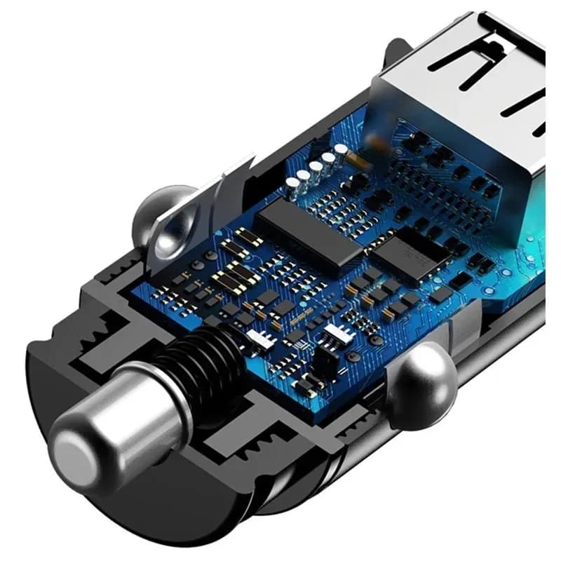 INCARCATOR AUTO Baseus Metal, QC3.0, 2 x USB, total output 30W, pt. bricheta auto, negru "CCALL-DS01" - 6953156284180 — miniatură