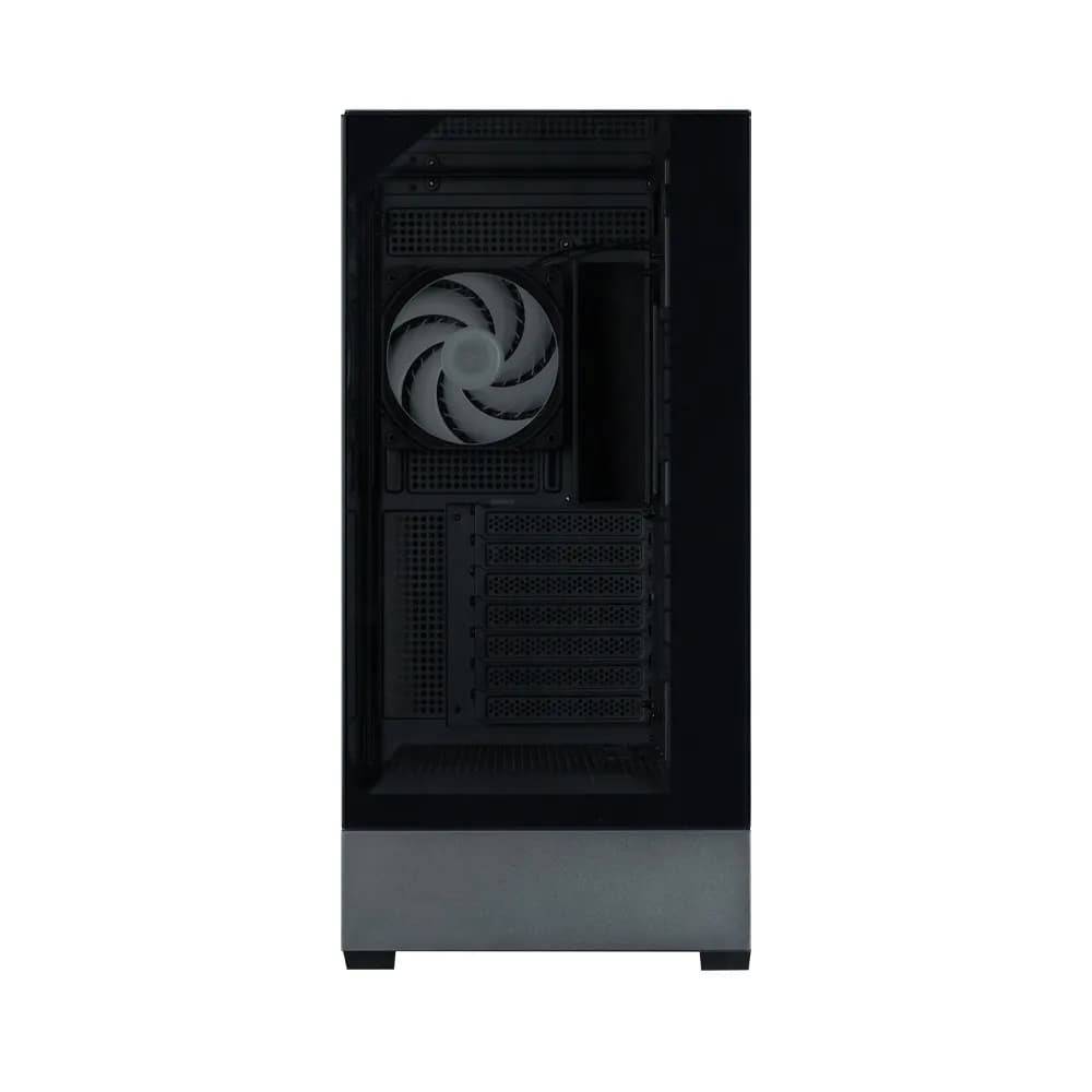 CARCASA Zalman "P40 Prism Plus", middle tower, gaming, fara sursa, suporta 9xfan, 4xfan inclus, PSU shroud, afisaj electronic, USB Type-C x 1, USB 3.1 gen1 x 2, audio+mic, 7 sloturi expansiune, negru, "P40 Prism Plus Black" — miniatură